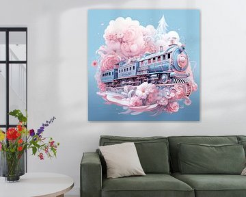 De roze trein naar Fantasieland van Art Lovers