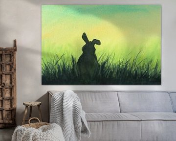 Silhouette de lapin sur Karen Kaspar