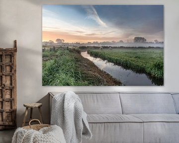 Mistige herfstochtend Oudorper polder van jaapFoto