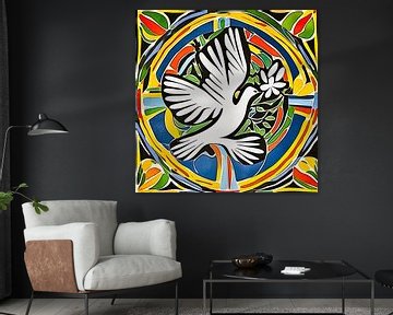 Vredesduif geïnspireerd op Matisse van zam art