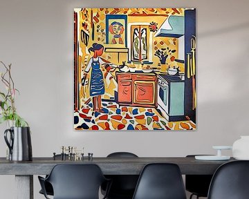 Teamwerk in de keuken-Matisse geïnspireerd van zam art