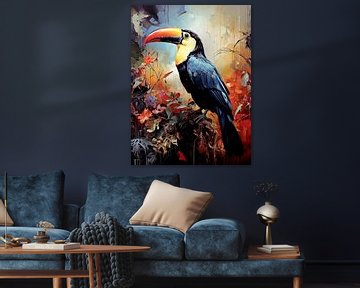 Peinture à l'huile de l'oiseau Toucan sur Virgil Quinn - Decorative Arts