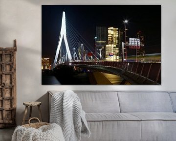 Erasmusbrug Rotterdam in december van Dexter Reijsmeijer