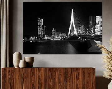 Erasmusbrug Rotterdam in zwart-wit von Dexter Reijsmeijer