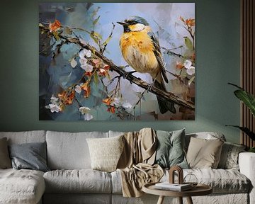 Peinture à l'huile d'oiseaux sur Virgil Quinn - Decorative Arts