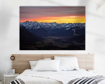 Sunset over Oberstdorf and the Allgäu High Alps by Leo Schindzielorz