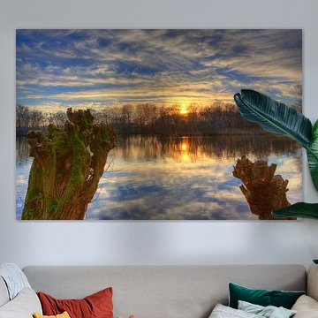 Reflecterende Zonsondergang in de Rottemeren