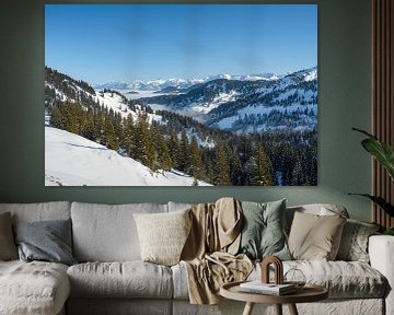 Winterlicher Blick vom Hochgrat auf die Allgäuer Hochalpen von Leo Schindzielorz