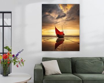 Boot in de zonsopgang