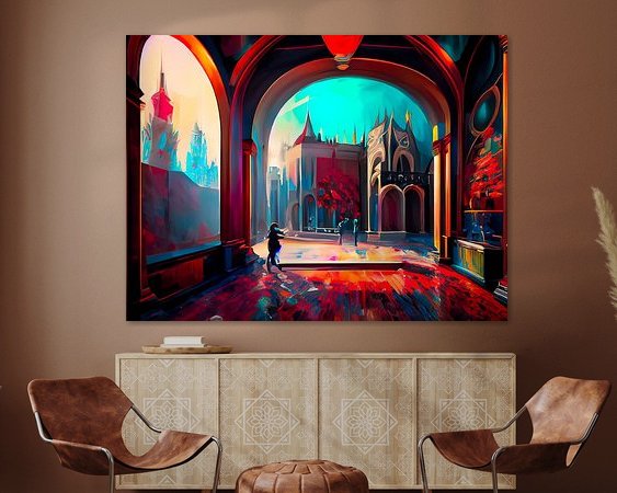 Voorbeeld van het werk in een kamer