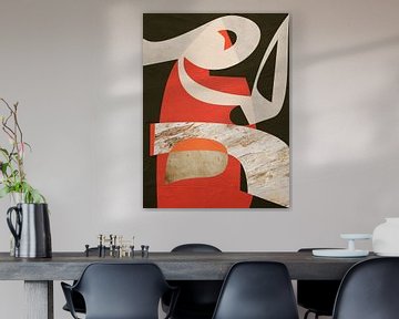 Geometrisch abstracte kunst, bruine, oranje en beige tinten