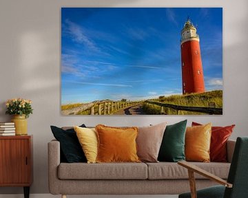 Vuurtoren van Texel in de duinen tijdens een rustige herfstmiddag van Sjoerd van der Wal Fotografie