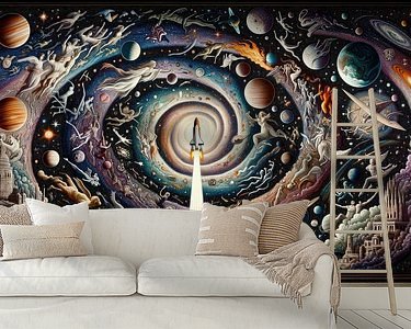 Voorbeeld van het werk in een kamer