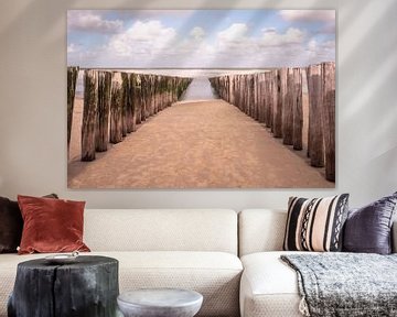 Breakwaters on Domburg beach / The Netherlands by Photography art by Sacha