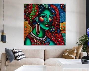 Farbige Frau im expressionistischen Stil