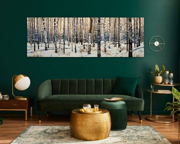 Panorama of a winter forest by Whale & Sons