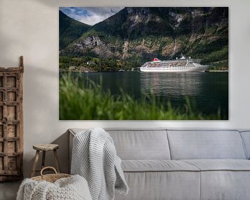 Cruise ship in Flåm, Norway by Martijn Smeets