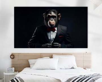 Chimpansee in smoking van Danny van Eldik - Perfect Pixel Design