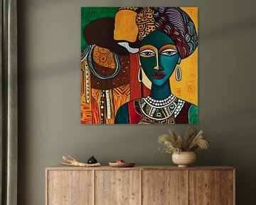 Portrait stylisé d'une jeune femme africaine sur Jan Keteleer