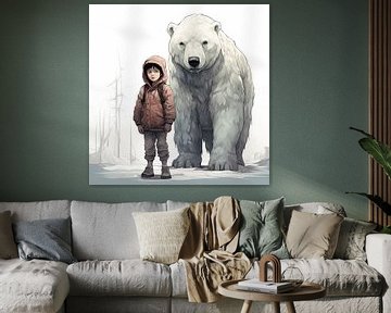 Polar bear and his boyfriend by Vlindertuin Art