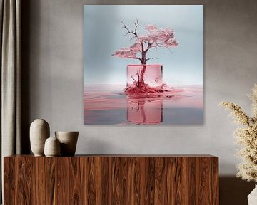 Rosa Bonsai Baum in Glas von Art Lovers