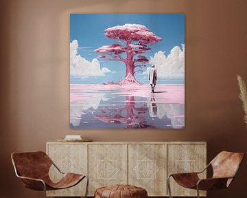 L'homme et l'arbre rose sur Art Lovers