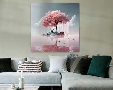 Het roze boom eiland van Art Lovers