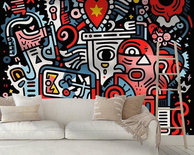 Voorbeeld van het werk in een kamer