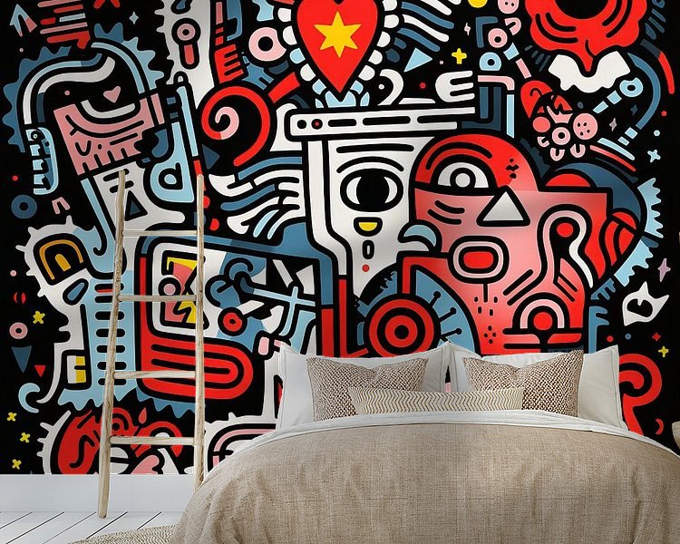 Voorbeeld van het werk in een kamer