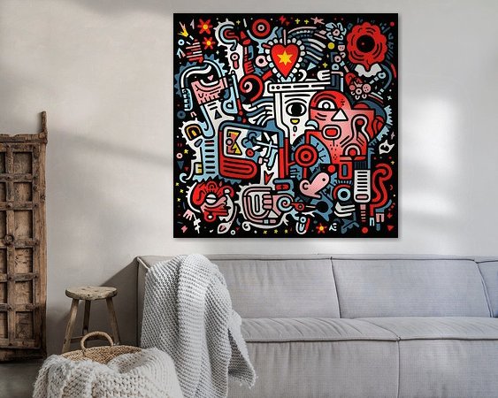 Voorbeeld van het werk in een kamer