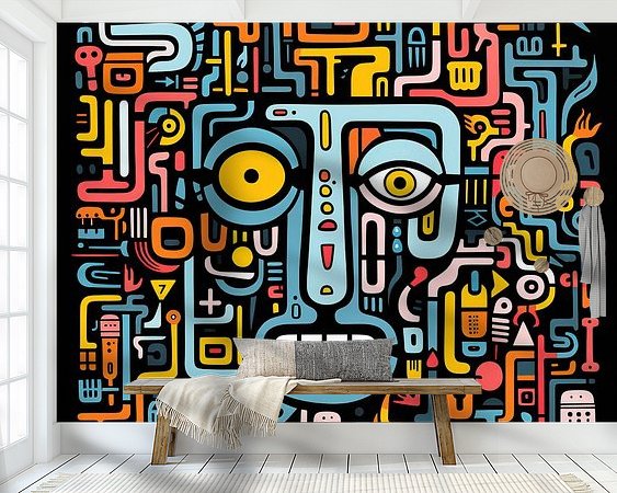 Voorbeeld van het werk in een kamer