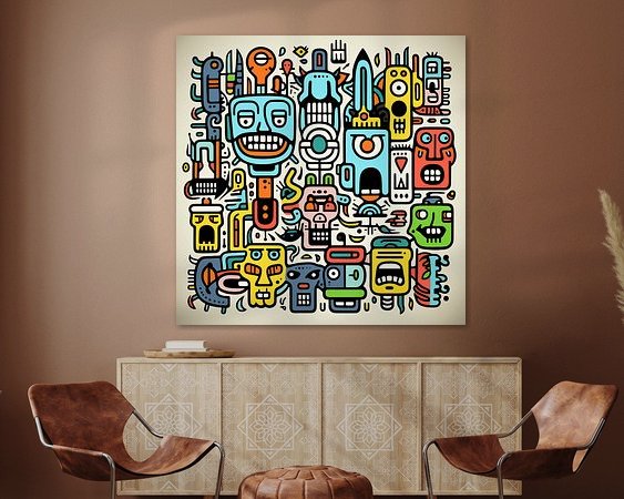 Voorbeeld van het werk in een kamer