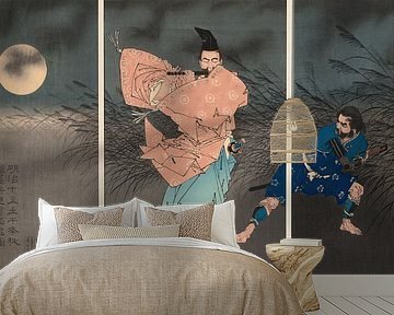 Tsukioka Yoshitoshi - Fujiwara no Yasumasa Playing His Flute