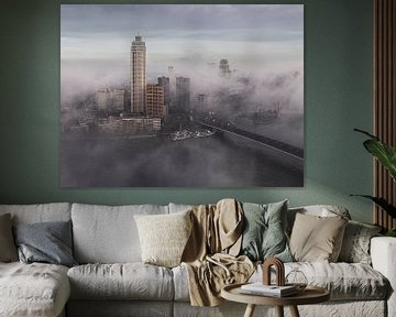Rotterdam - Stadtansicht - Skyline Rotterdam - Niedernebel 2 - Marja Suur (13) von Marja Suur