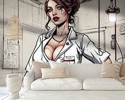 Voorbeeld van het werk in een kamer