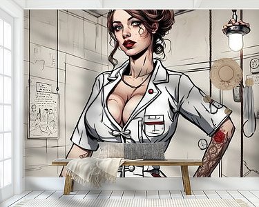 Voorbeeld van het werk in een kamer