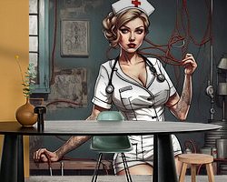 Voorbeeld van het werk in een kamer