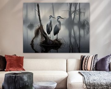 Twee Reigers van Ellen Reografie