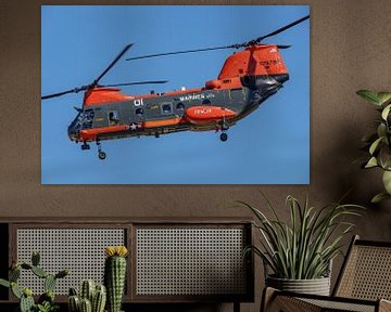 Flyby Boeing Vertol CH-46E Sea Knight. van Jaap van den Berg