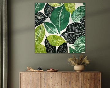 Leaf lino print by Bianca ter Riet