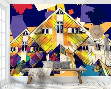 Rotterdamse kubuswoningen in Pop Art style van John van den Heuvel