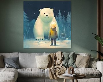 My friend the polar bear by Vlindertuin Art