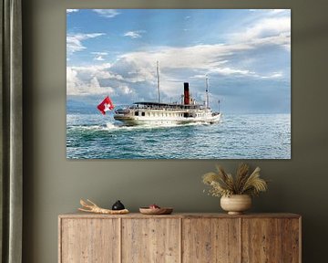 La Suisse steamboat cruise the Leman lake (Switzerland). von Carlos Charlez