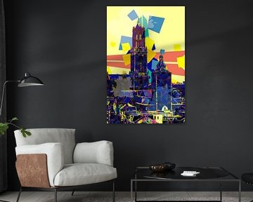 La tour du Dom d'Utrecht dans le style Pop Art sur John van den Heuvel