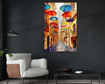 Steegje met parasols van ARTemberaubend