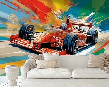 Formula 1 racing car at full speed by Kees van den Burg