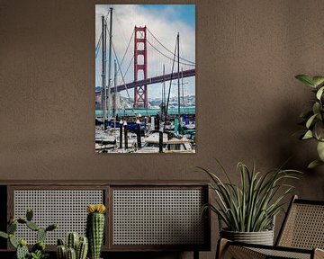 Golden Gate Bridge vanaf de Presidio Yacht Club van Ricardo Bouman