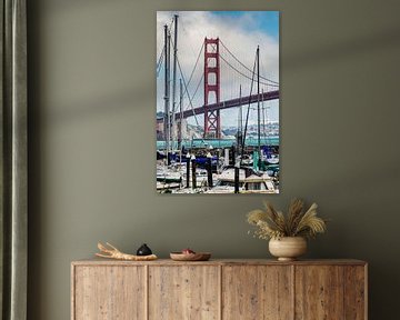 Le pont du Golden Gate a San Francisco depuis le Presidio Yacht Club sur Ricardo Bouman