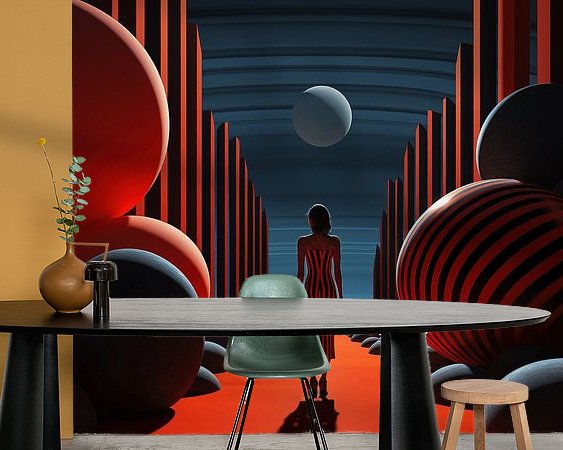 Voorbeeld van het werk in een kamer