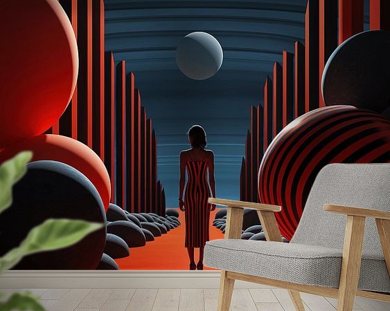 Voorbeeld van het werk in een kamer